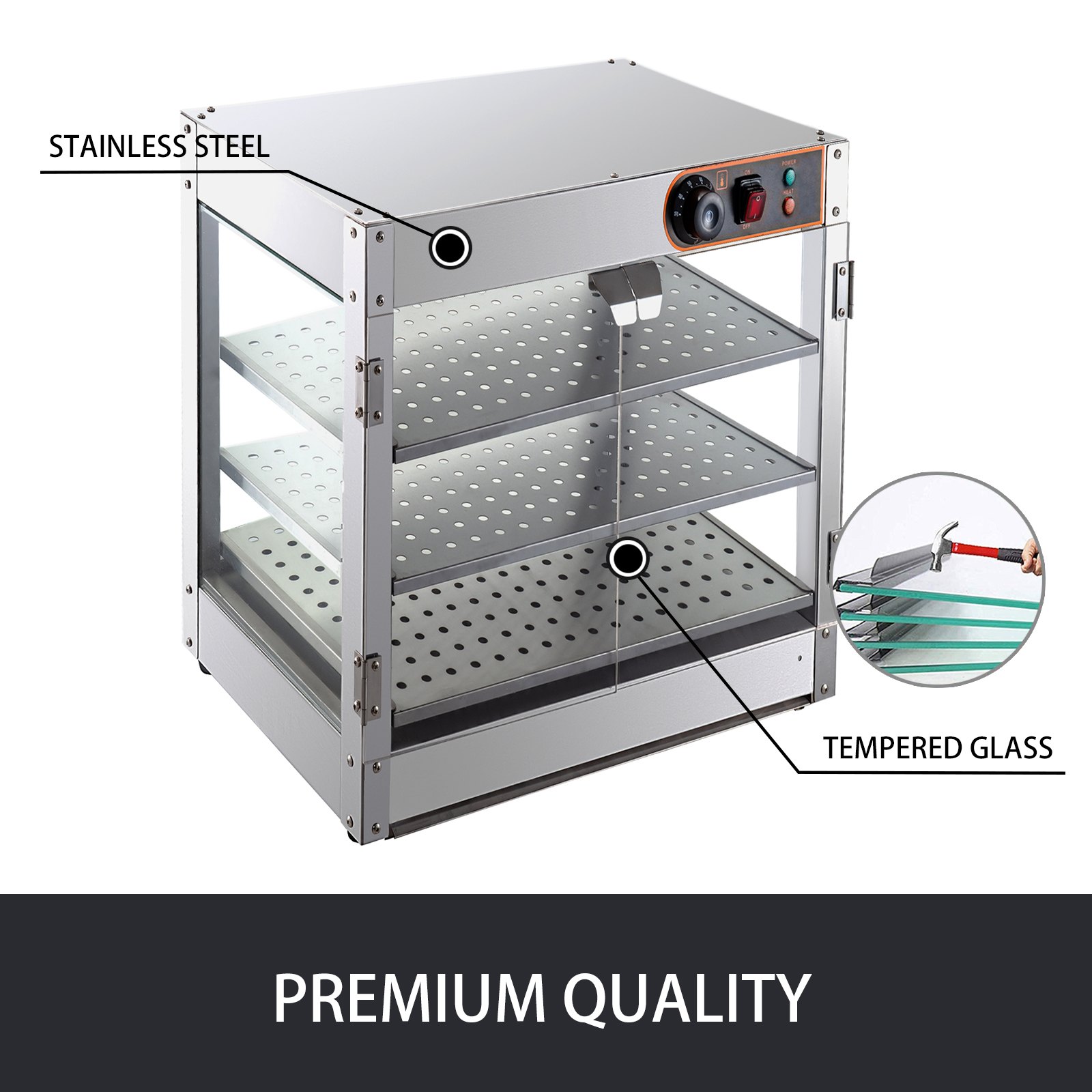 Speisenwärmer Heiße Theke Warmhaltevitrine Wärmetheke Heißtheke 30-85° 800w