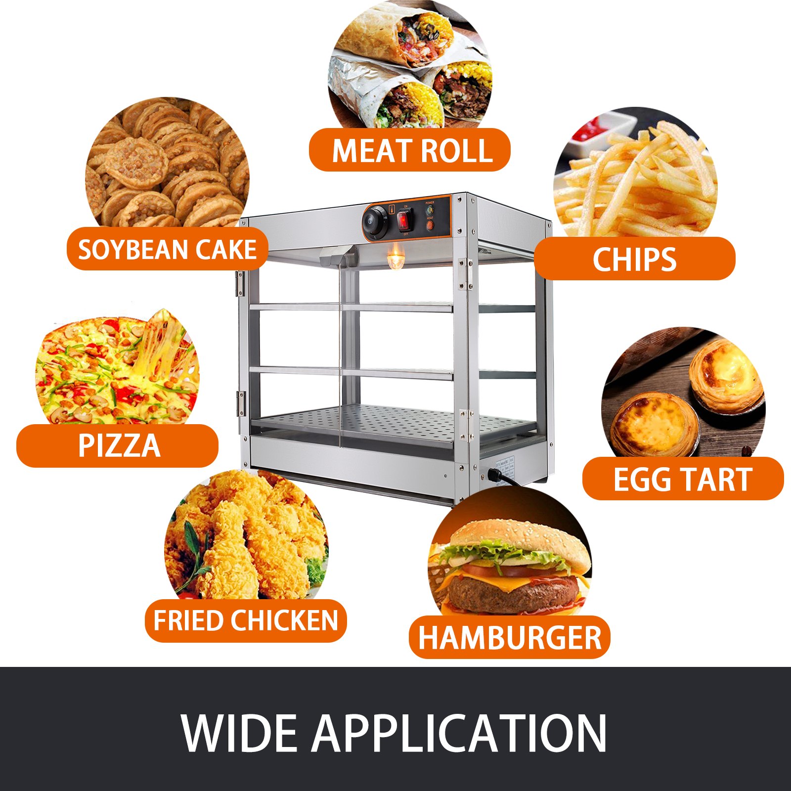 Speisenwärmer Heiße Theke Warmhaltevitrine Wärmetheke Heißtheke 30-85° 800w