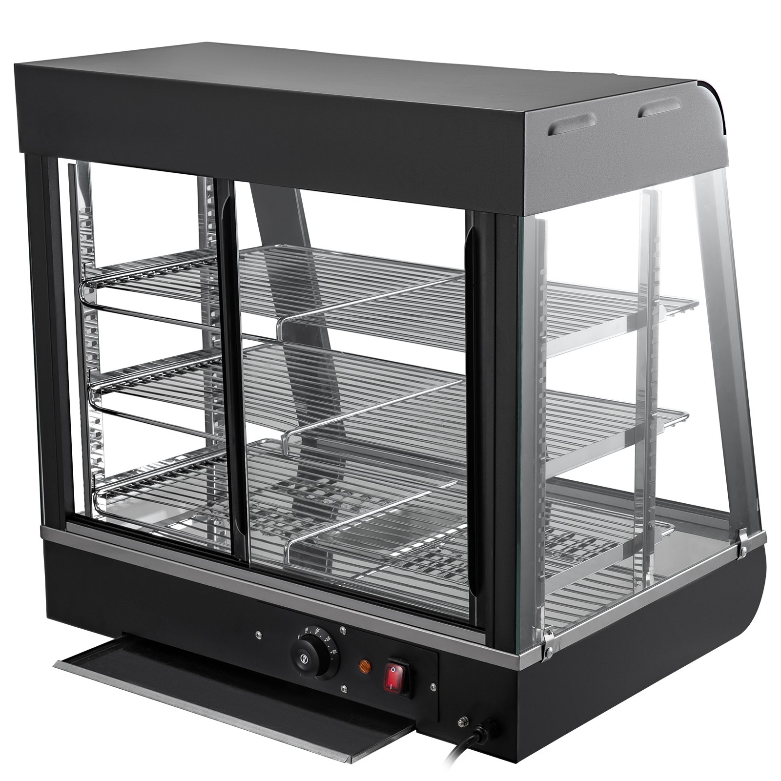 Gastro Heiße Theke Warmhaltevitrine Aufsatzvitrine 660mm 3 Etagen 30-85 °c 1500w