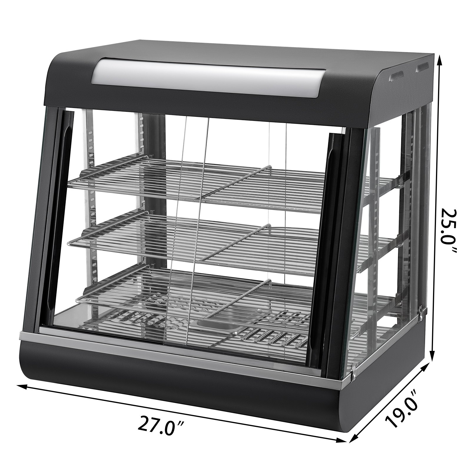 Gastro Heiße Theke Warmhaltevitrine Aufsatzvitrine 660mm 3 Etagen 30-85 °c 1500w