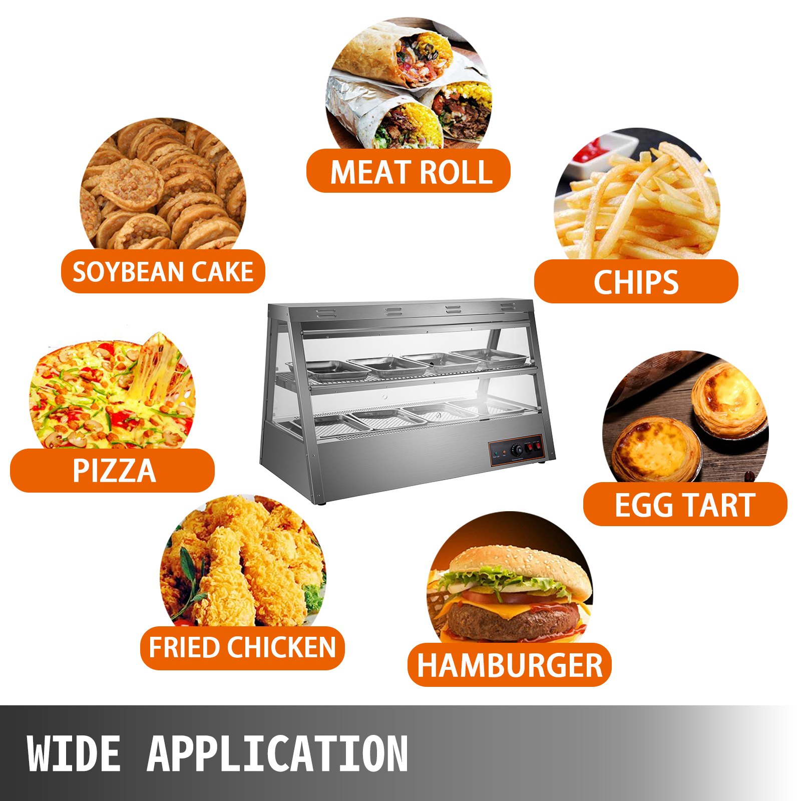 Gastro Heiße Theke Warmhaltevitrine Wärmetheke Warmevitrine Bäckerei Vitrine 48"