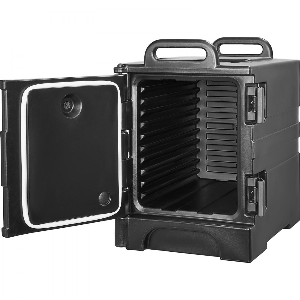VEVOR Isolierter Speisenbehälterträger Warmhaltebox für Gastronomie 75 L, Speisenbehälter mit Doppelschnallen & Griffen, Speisenbehälterträger Lebensmitteltransportbox Restaurant Kantine schwarz