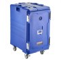 VEVOR Isolierter Speisenbehälterträger Warmhaltebox für Gastronomie 120 L, Speisenbehälter mit Doppelschnallen & Griffen, Speisenbehälterträger Lebensmitteltransportbox für Restaurant Kantine blau