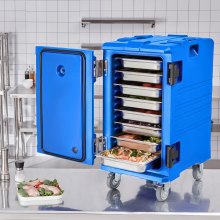 VEVOR Isolierter Speisenbehälter Speisenbehälterträger 120L Blau Gastronomie