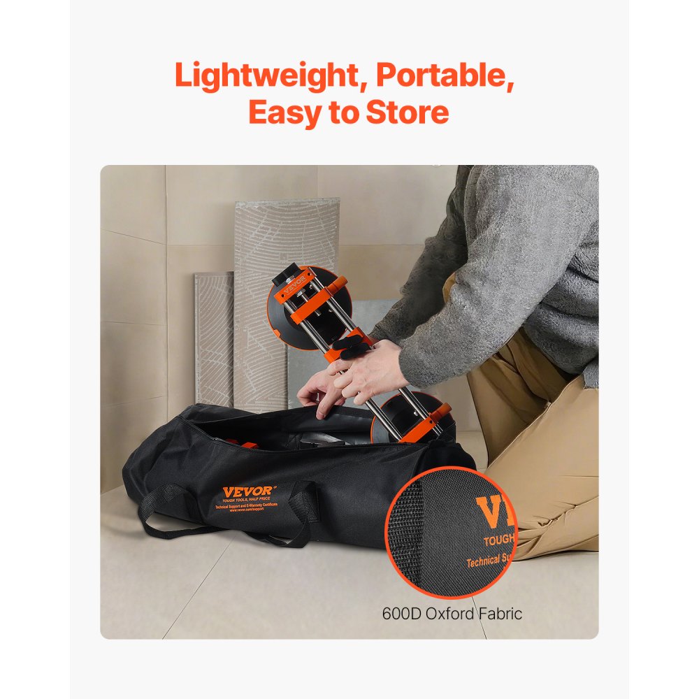 VEVOR Nahtloser Naht-Setter, 2er-Pack, Granit-Nahtverbinder mit 152 mm Vakuum-Saugnäpfen & Werkzeugtasche, zum Verbinden & Nivellieren von Nähten, Ideal für Fliesen, Stein, Marmorplatten