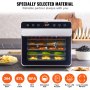 VEVOR 700 W Dörrautomat Edelstahl, 300 x 280 mm 6 Stk. Tabletts 360° Trocken, Dörrgerät, 35-85℃ Temperaturregelung, 0,5 bis 48-Stunden-Timer, Überhitzungsschutz, Rezeptheft für Fleisch Obst Gemüse