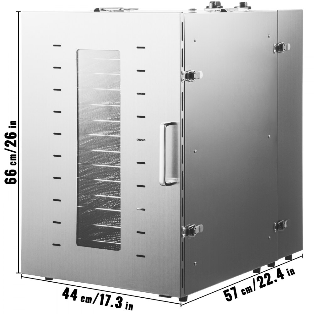 Vevor Edelstahl Dörrautomat Dehydrator 16 Tabletts Dörrgerät Obsttrockner 1500w