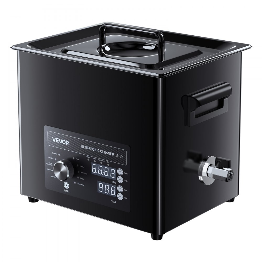 VEVOR Ultraschallreiniger professionelles Ultraschallreinigungsgerät mit Drehknopfsteuerung 10 L, Reinigungsgerät mit Korb & Reinigungskugel, Ultraschallgerät für Uhren Rasierer Schmuck Münzen