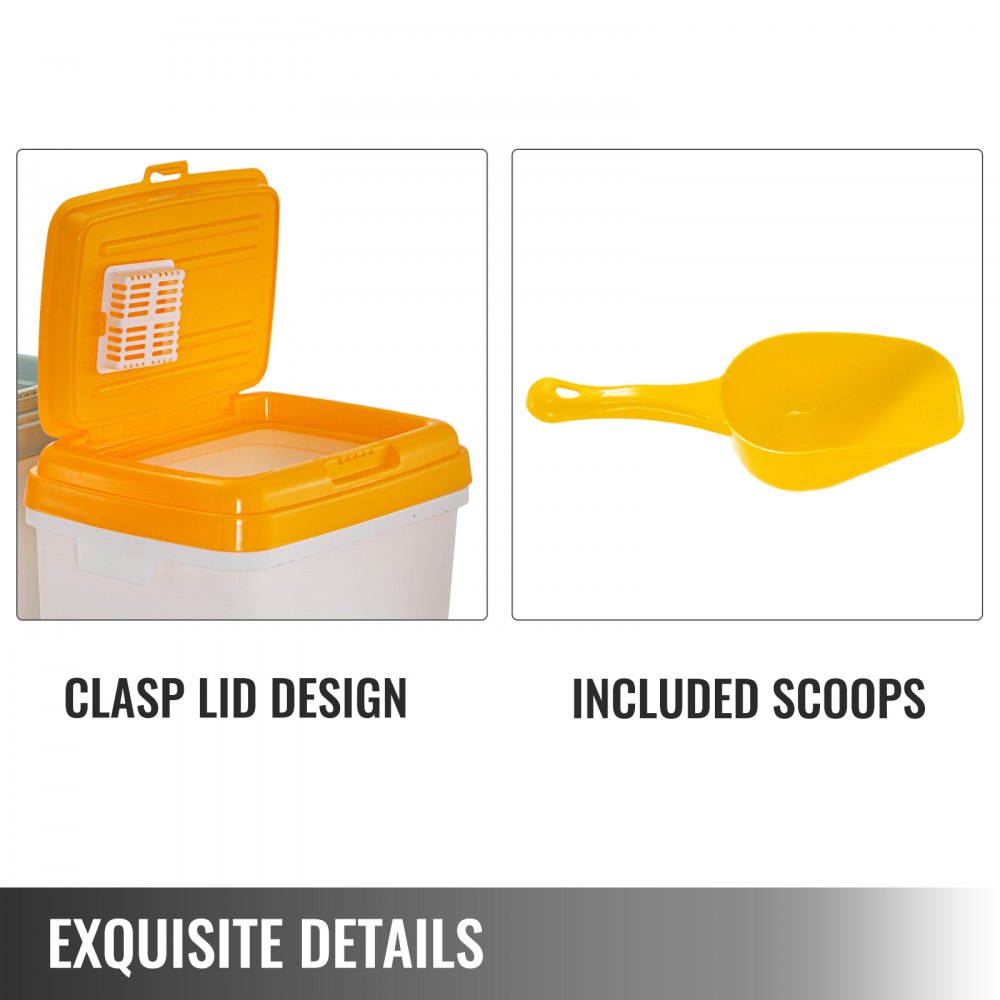 Vevor Deckel Behälter Und Zutatenbehälter Mit Rollwagen Für Mehl Reis Gewürze