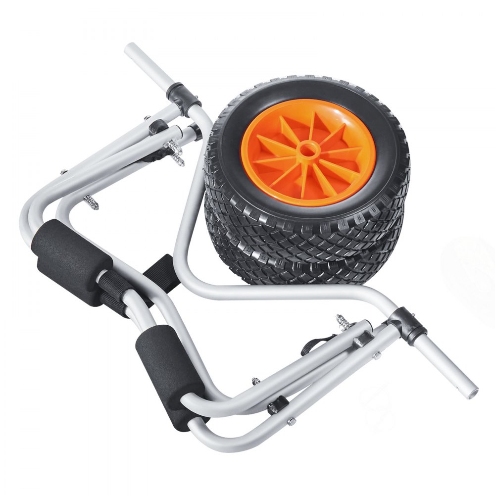VEVOR Kajakwagen, 113 kg, faltbarer Kanuwagen mit 25,4 cm Vollgummireifen & 1 Ratschengurt, Bootswagen zum Transportieren von Kajaks, Kanus, Paddleboards, Jon-Booten, Wassersportgeräte, 70x40x40cm