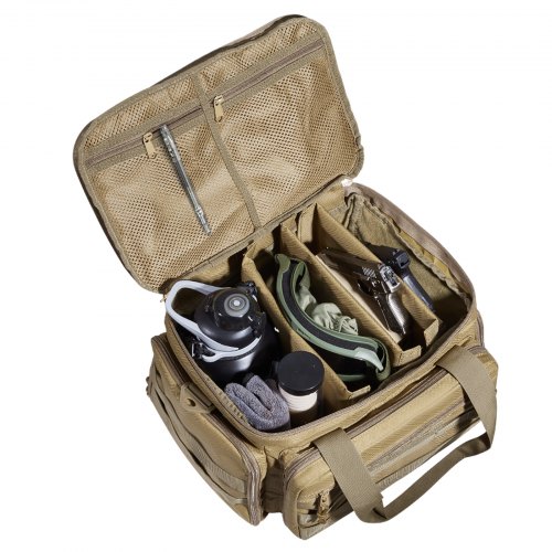 VEVOR Waffentasche Für 4 Pistolen – Weiches Case Mit 3 Trennwänden, 6 Magazinfächern, Schultergurt, Grün