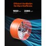 VEVOR Abluftventilator Dachboden, 380 x 200 mm, Luftabluftventilator mit einstellbarem Thermostat, Außengitter, 1650 CFM Luftstromkapazität, für Giebel, Dach, Garage, Werkstatt, Zuhause