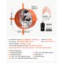 VEVOR Giebellüfter 38,1cm Dachbodenlüfter mit 2803,4m³/h Luftstrom Orange, Kühlung & Luftzirkulation für Dachboden Werkstatt & Zuhause, Kohlenstoffstahlgehäuse, mit Thermostat Netzkabel & Steuerkabel