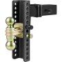 VEVOR Anhängerkupplung, 10"-Absenkung und 8,5"-Anstieg, Kugelhalterung mit 2,5-Zoll-Aufnahme-Vollrohr, 14.500 lbs GTW, 2"- und 2-5/16"-45#-Stahl-Anhängerkupplungskugeln mit Schlüsselschloss