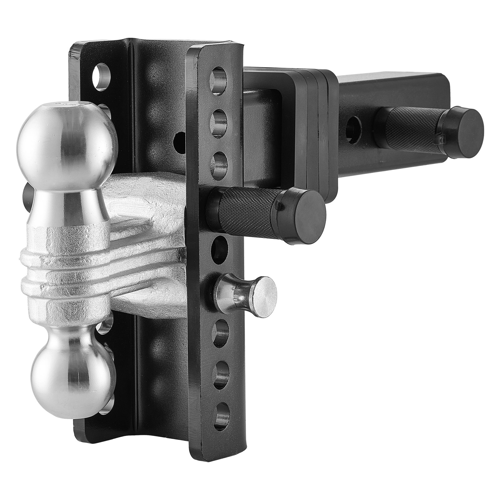 VEVOR verstellbare Anhängerkupplung,Kugelkopfhalterung, passend für 63,5mm Empfänger, robuste Anhängerkupplung mit 50 mm & 58,7 mm Kugeln, 22.000 lbs GTW, Empfängerkupplung mit Diebstahlschutzstift