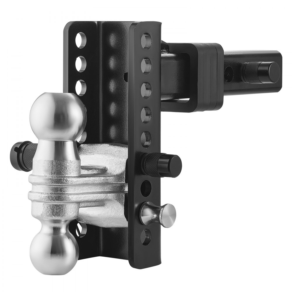 VEVOR verstellbare Anhängerkupplung, 152,4 mm Kugelkopfhalterung, Kugelkopf und Zugmaul, Anhängerkupplung mit 50,8 & 58,7 mm Kugeln, 9750 kg GTW, Doppel-Ball-Kupplung mit Diebstahlschutzstift