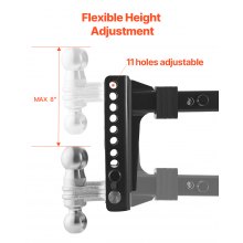 VEVOR Anhängerkupplung 5cm Empfänger 20,3cm Drop Doppel-Ball-Kupplung 9750kg