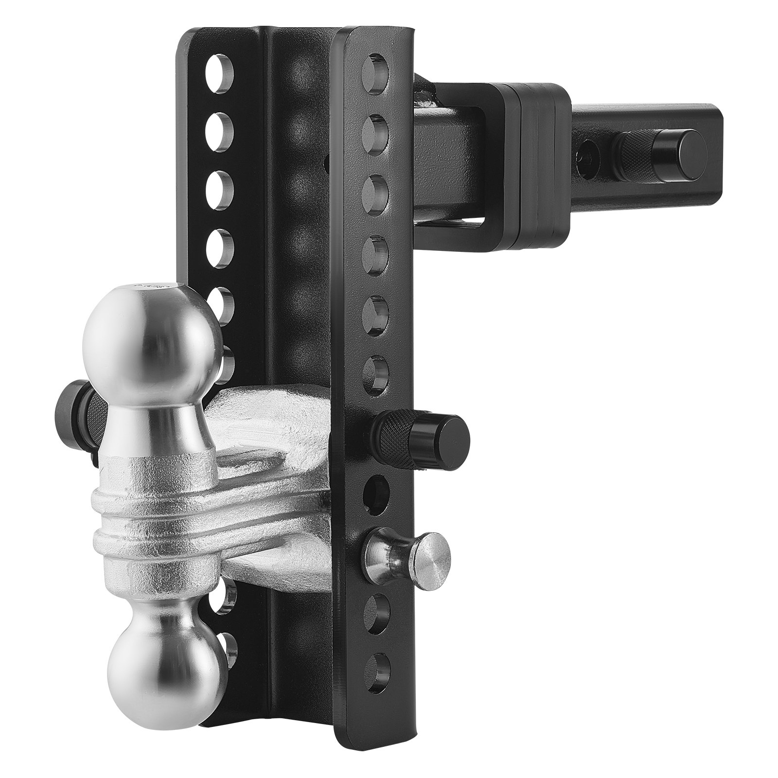 VEVOR verstellbare Anhängerkupplung, 203 mm Kugelkopfhalterung, Kugelkopf und Zugmaul, Anhängerkupplung mit 50 mm und 58,7 mm Kugeln, 9750 kg GTW, Doppel-Ball-Kupplung mit Diebstahlschutzstift