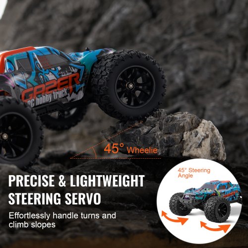 1:14 RC Geländetruck 4WD – Bis 40 Km/h, Mit Zusatzkarosserie, Alu-Chassis, 2 Akkus