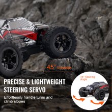 VEVOR Ferngesteuertes Auto, Maßstab 1:10, RC-Auto, All Terrain 4WD Offroad-Monstertruck mit 45° Wheelie & 2 Batterien, 38 km/h Hochgeschwindigkeits-Spielauto – Ideal für Kinder ab 8 Jahren, IPX4