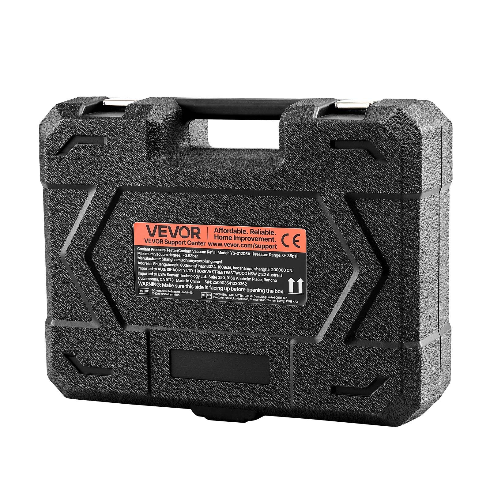 VEVOR Kühlmitteldruckprüfer Set 47-tlg. Kühlwasser Befüllgerät mit 3 Metalladaptern, universelle Passform, Druckprüfwerkzeug für Kfz-Kühlsysteme, mit Druckpumpe und Kunststofffüller