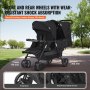 VEVOR Kinderwagen Geschwisterwagen Zwillingswagen Zwillingsbuggy faltbar Schwarz