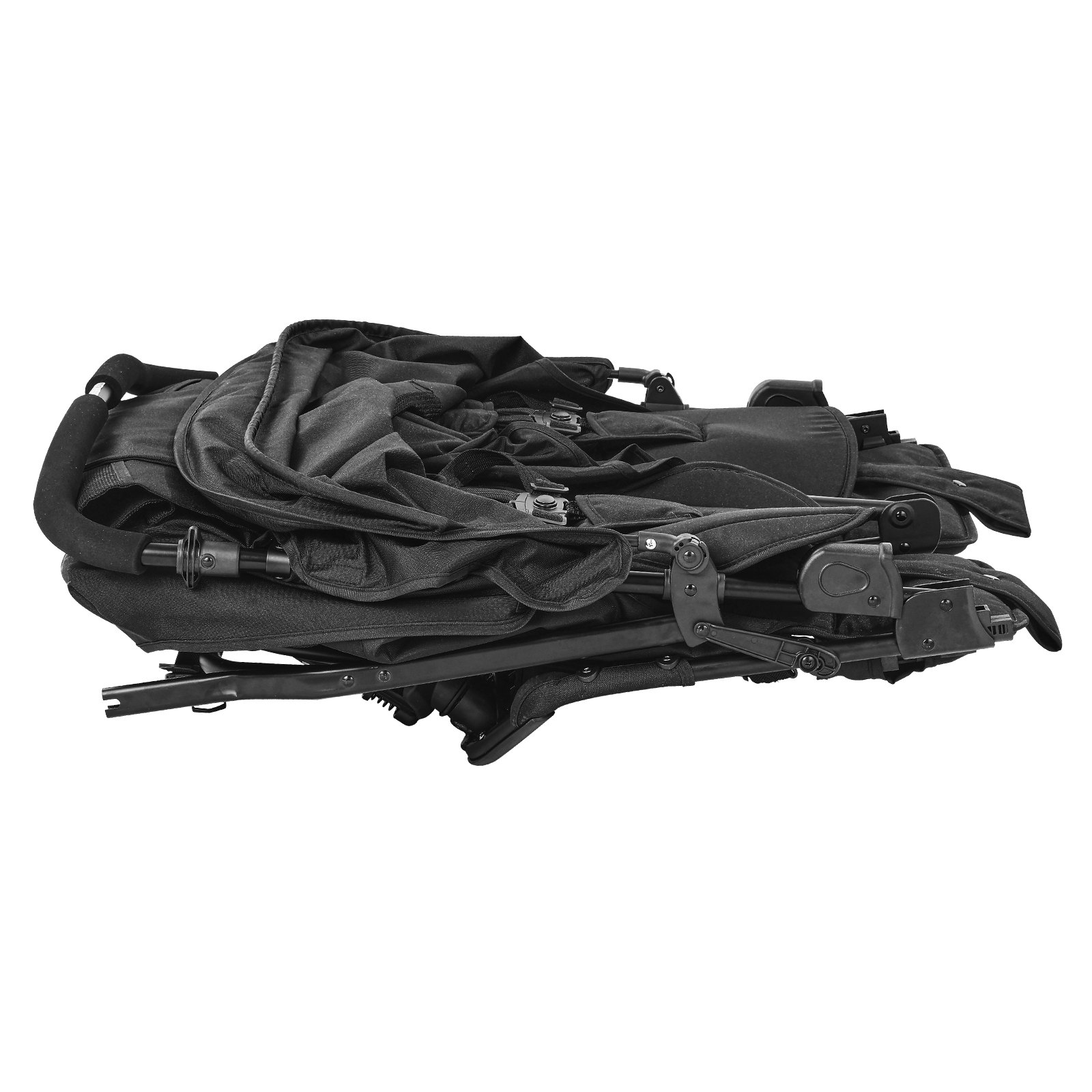 VEVOR Doppelkinderwagen, Seite x Seite, faltbarer, leichter Zwillingskinderwagen mit Tandemsitz, verstellbarer Fußstütze/drehbarem Griff, umlaufendem Sicherheitsgurt, Aufbewahrungskorb, für Neugeborene und Kleinkinder (schwarz)