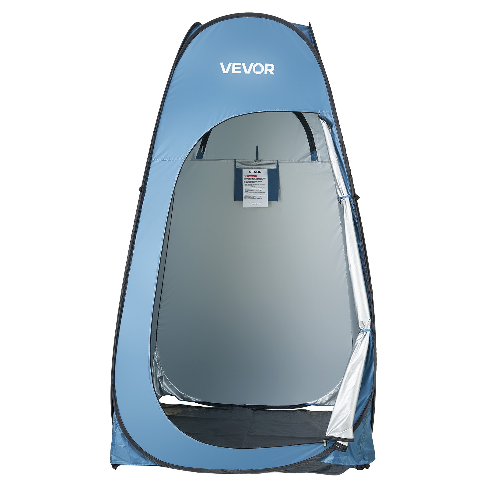 VEVOR Pop Up Duschzelt (1219 x 1219 x 2134 mm) Wasserfestes Toilettenzelt mit, Umkleidezelt inkl. Heringen & Seilen & Tragetasche & Aufhängetasche, aus 190T Polyester für Camping Strand Angeln Blau