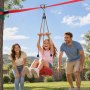 VEVOR Zipline Kit, 19.8 m, Polyester Strap, Backyard Zipline, Up to 150 kg, for Backyard Play, Durable Zipline for Kids with Ratchet Tensioner, Swing Seat & 3-in-1 Setup, Ages 6-16, Not for Adults
