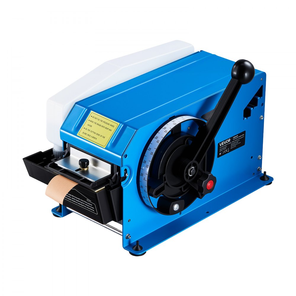 VEVOR Wasseraktivierter Klebebandabroller mit 10,2-101,6cm Schnittlänge, Manueller Klebebandschneider für Nassklebeband, Verpackung & Lagerung, 40-100mm Bandbreite, mit 1,3kg Wassertank & Handhebel