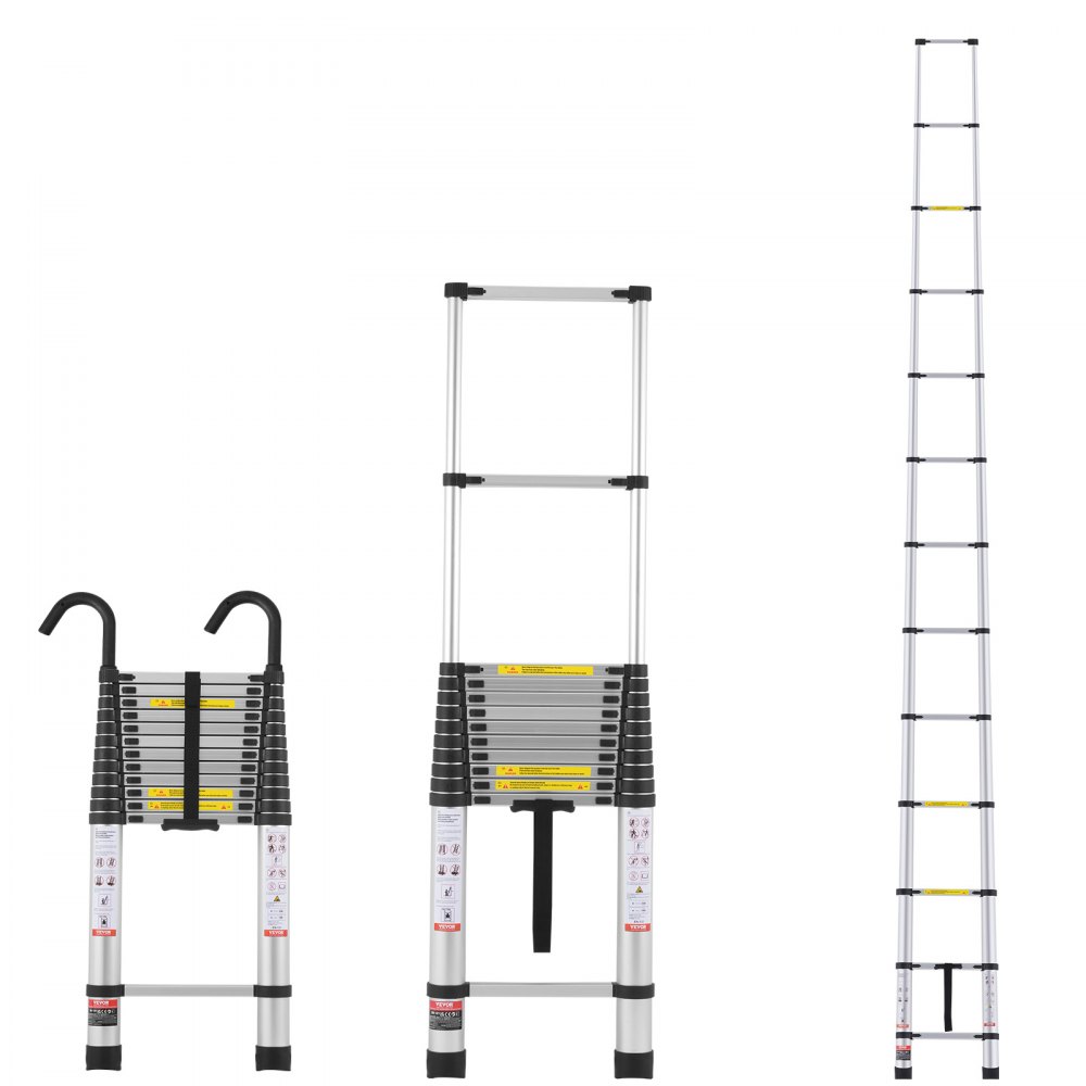 VEVOR Teleskopleiter Stehleiter Klappleiter Ausziehleiter Ausziehbar 170kg 5m