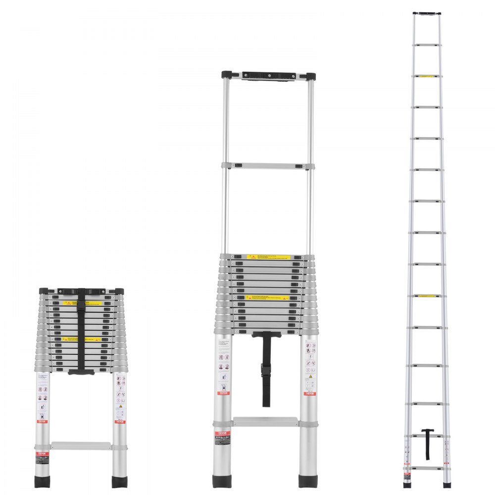 VEVOR Teleskopleiter Stehleiter Klappleiter Ausziehleiter Ausziehbar 190kg 6,2m