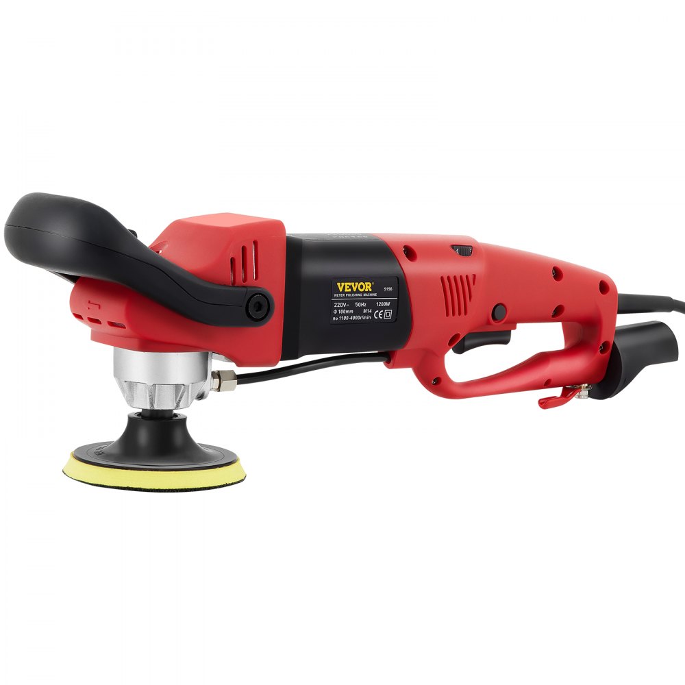 VEVOR Nasspolierer 1200 W / 220 V 4 Zoll NassPoliermaschine mit variabler Geschwindigkeit & Granit-Diamantpolierkissen Betonpoliermaschine Steinpoliermaschine für Granit / Marmor / Beton / Stein