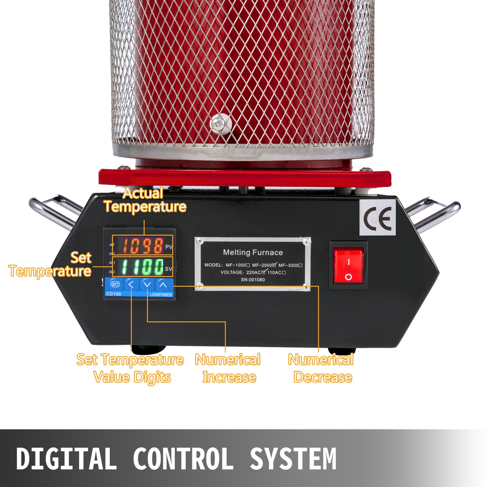 VEVOR Digitale Schmelzofen Maschine 180 W 2kg Automatischer Schmelzofen Schwarz Goldschmelzender Ofen Schmelzofen Elektrisch für Schmuck