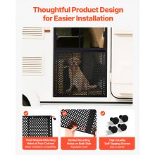 VEVOR RV Fliegengitter Türschutz verstellbares Türgitter 558,8–800 mm, verstärkte & atmungsaktive Wabenlöcher, Camper-Einstiegsschutz aus Eisen für Haustieren, schwarz