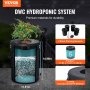 VEVOR DWC Hydroponics Grow System, Hydroponisches Anbausystem, Deep Water Culture 5 Gallonen 4 Eimer, DWC-System mit Luftpumpe, Luftsteinen und Wasserstandsanzeige für Blattgemüse