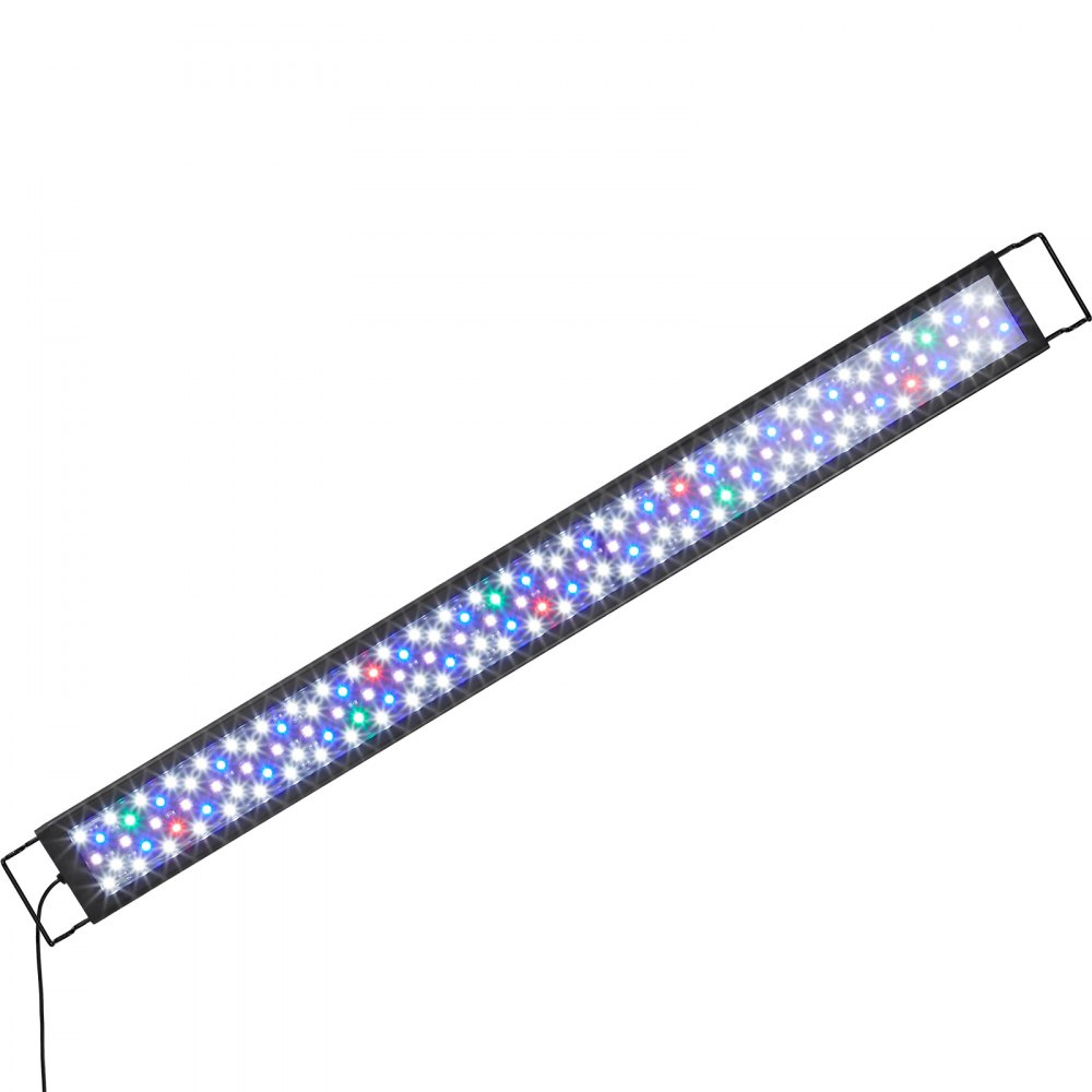 VEVOR Aquariumlicht, 26 W Vollspektrum-Aquarienlicht mit 24/7-Naturmodus, einstellbarem Timer und 5-stufiger Helligkeit, mit ausziehbaren Halterungen für 76 bis 91 cm Süßwasser-Pflanzenaquarien