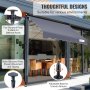 VEVOR Balkonmarkise 3x1,2m Gelenkarm Markise höhenverstellbar von 2,2 bis 3,1m Klemmmarkise Einziehbar Stahl Aluminium 180G doppelseitige PU-Beschichtung Sonnenmarkise Balkon Terrassenmarkise