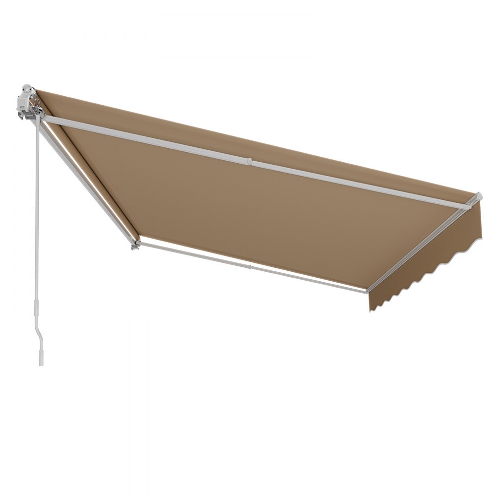 VEVOR Manuell Einziehbare Markise, 304,8 x 243,84 cm Außenterrassen-Markise Sonnenschutz, Wasserabweisendes Polyester, Terrassentür-Fenster-Markise, Sonnenschutz mit Kurbel für Hinterhof, Balkon
