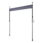 VEVOR Manual Retractable Awning, 300 cm Outdoor Retractable Patio Awning Sunshade Shelter, Height Adjustable Patio Door Window Canopy with Manual Crank Handle for Backyard, Garden, Balcony, Dark Gray