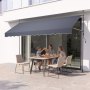 VEVOR Klemmmarkise 400 cm, Höhenverstellbare Markise mit Handkurbel, Terrassenmarkise UPF 80+ Sonnenschutz, Sonnenmarkise, Balkonmarkise, Ideal für Terrasse, Balkon  & Garten, Dunkelgrau
