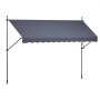 VEVOR Klemmmarkise 400 cm, Höhenverstellbare Markise mit Handkurbel, Terrassenmarkise UPF 80+ Sonnenschutz, Sonnenmarkise, Balkonmarkise, Ideal für Terrasse, Balkon  & Garten, Dunkelgrau