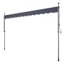 VEVOR Klemmmarkise 400 cm, Höhenverstellbare Markise mit Handkurbel, Terrassenmarkise UPF 80+ Sonnenschutz, Sonnenmarkise, Balkonmarkise, Ideal für Terrasse, Balkon  & Garten, Dunkelgrau