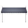 VEVOR Klemmmarkise 400 cm, Höhenverstellbare Markise mit Handkurbel, Terrassenmarkise UPF 80+ Sonnenschutz, Sonnenmarkise, Balkonmarkise, Ideal für Terrasse, Balkon  & Garten, Dunkelgrau
