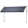 VEVOR Klemmmarkise 400 cm, Höhenverstellbare Markise mit Handkurbel, Terrassenmarkise UPF 80+ Sonnenschutz, Sonnenmarkise, Balkonmarkise, Ideal für Terrasse, Balkon  & Garten, Dunkelgrau