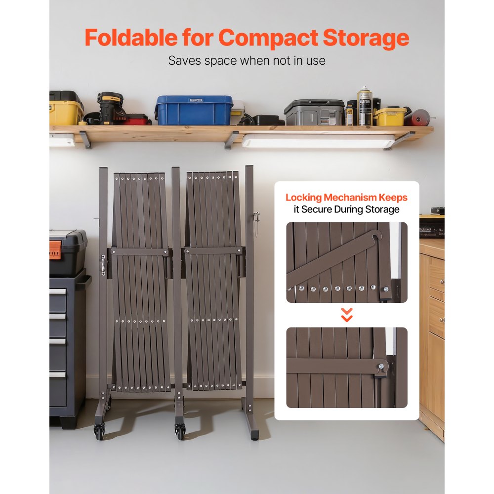VEVOR Scherengitter Ausziehbar Absperrgitter Doppelt mit Feststellbaren Rollen Scherensperre Max. 6 m Verstellbar, Mobiles Schutzgitter für Warnwirkung, Metallbarrikade für Außenbereich & Industrie