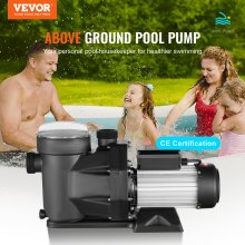 VEVOR Schwimmbadpumpe 2PS 1800W Filterpumpe Poolpumpe max. Durchfluss 33000L/h Aufstellpoolpumpe, 220 V-240 V, 1450/2860 U/min, Pumpe für Aufstellpools, Spas, heiße Quellen, Bewässerungssysteme