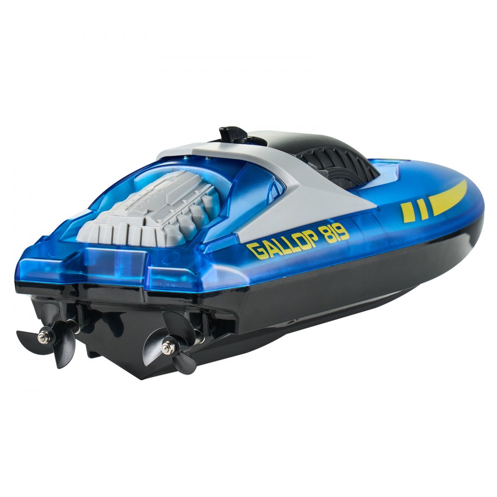 VEVOR RC Boot, 2,4GHz 12km/h, Ferngesteuertes Boot für Pools & Seen, Rennboot mit LED-Licht, 2 wiederaufladbare Batterien, Ganzkörper wasserdicht, Wasserspielspielzeug Geschenk für Erwachsene Jungen & Mädchen, Blau