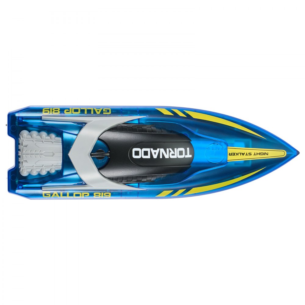 VEVOR RC Boot, 2,4GHz 12km/h, Ferngesteuertes Boot für Pools & Seen, Rennboot mit LED-Licht, 2 wiederaufladbare Batterien, Ganzkörper wasserdicht, Wasserspielspielzeug Geschenk für Erwachsene Jungen & Mädchen, Blau