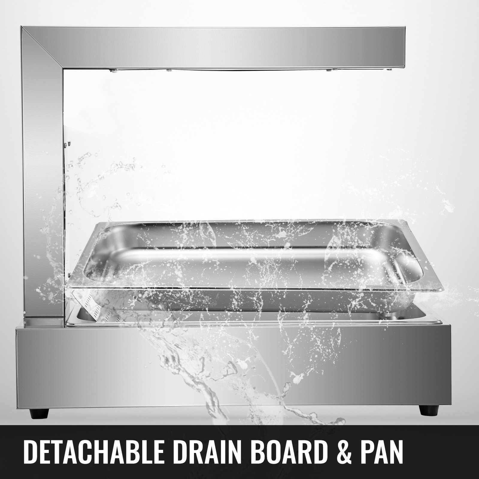 Vevor Pommeswärmer Wärmebrücke 1000 W Edelstahl Frittenwanne Warmhaltegerät